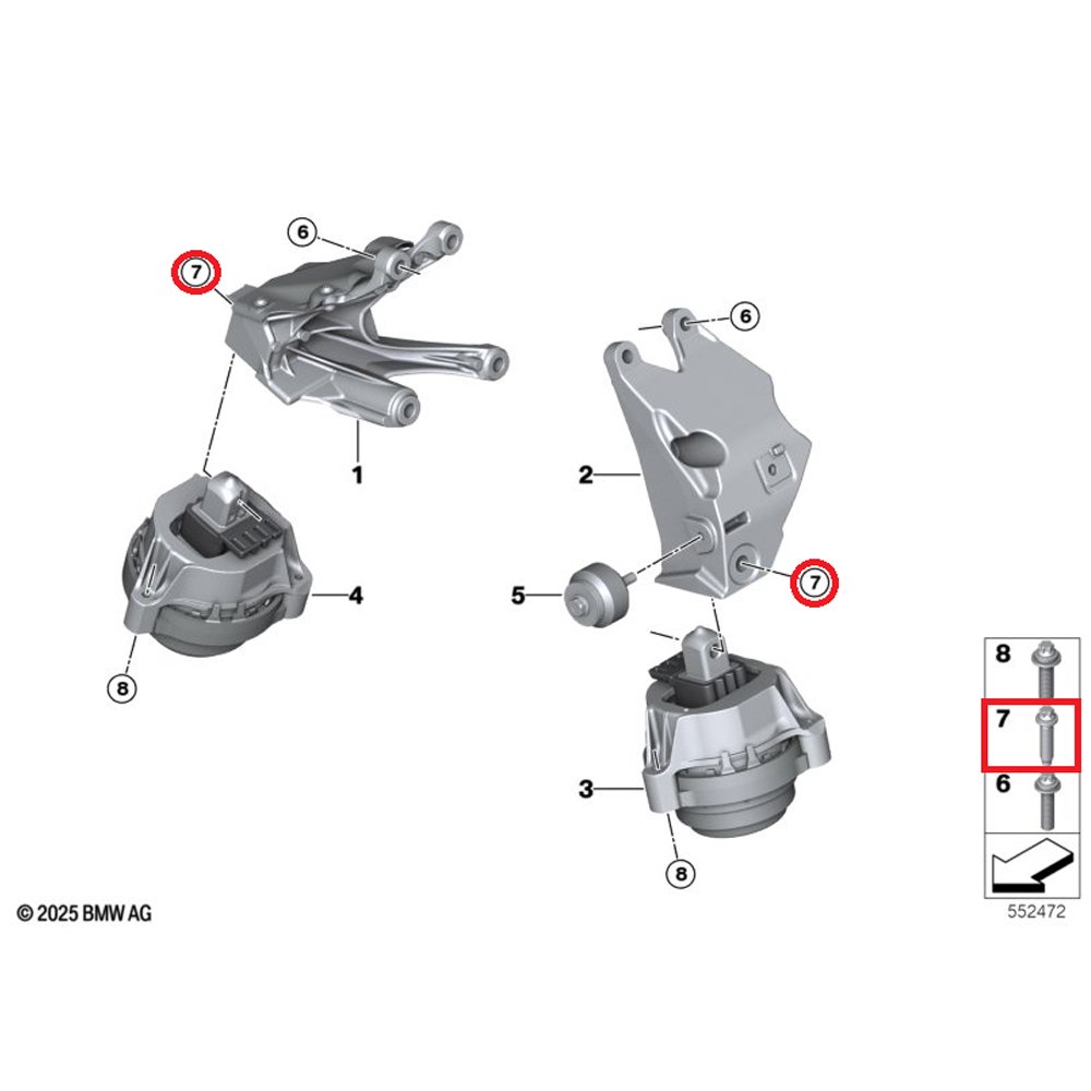 OE BMW G05 X5 G11 G20 G22 G30 Śruba poduszki silnika 07148869310 M12X1.5X40.5MKL - obrazek 2