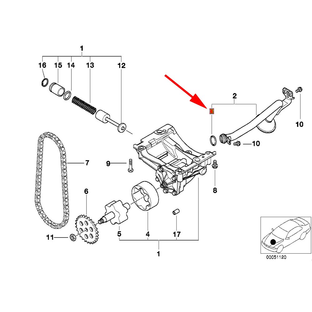 OE BMW E39 E46 E60 X3 X5 M52 M54 Uszczelka O-ring smoka oleju