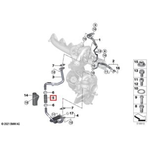 Przewód elastyczny oleju turbosprężarki BMW 11428479930