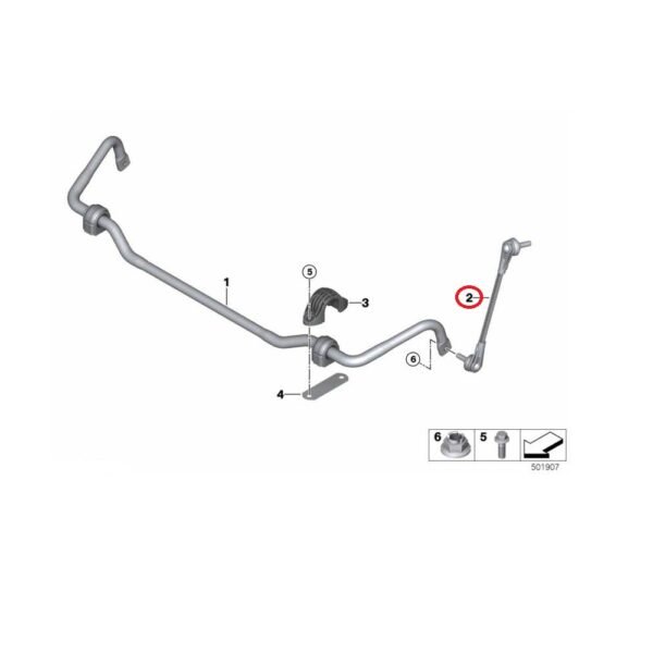 OE BMW 3 G20 G21 4 G26 Łącznik stabilizatora przedni prawy - obrazek 2