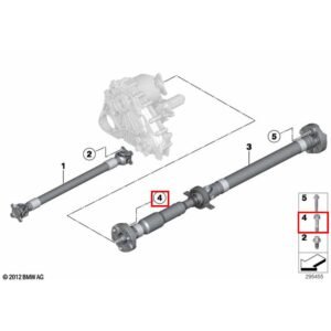 Śruba M12x1,5x58 wału napędowego BMW 26117523709 – schemat ETK z zaznaczoną pozycją śruby