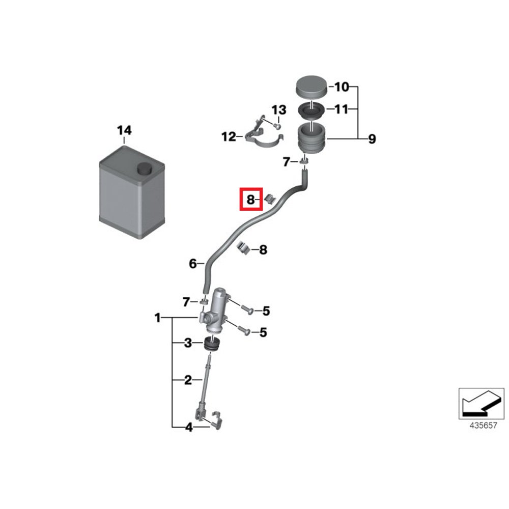 OE BMW Motorrad R1200R R1200RT R1200ST Obejma uchwyt przewodu hamulcowego 34312335746