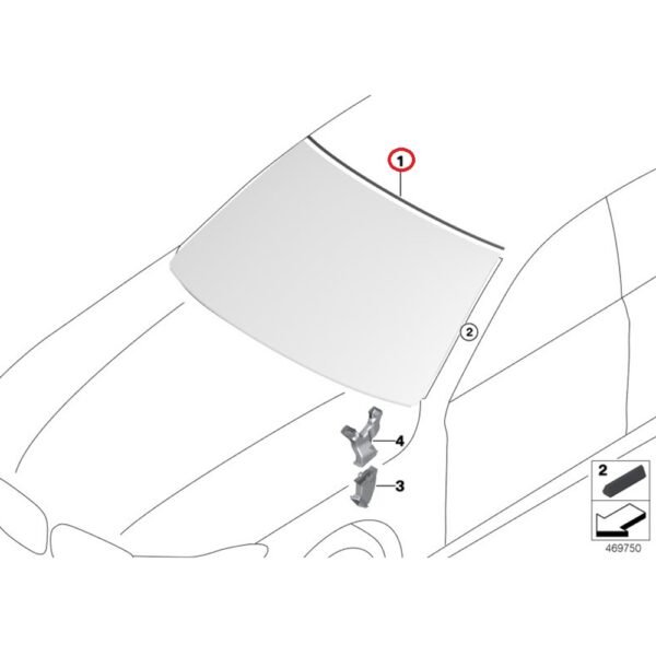 OE BMW G11 G12 Górna uszczelka przedniej szyby 51317357235