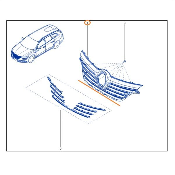 OE RENAULT TALISMAN Grill atrapa chłodnicy - obrazek 2