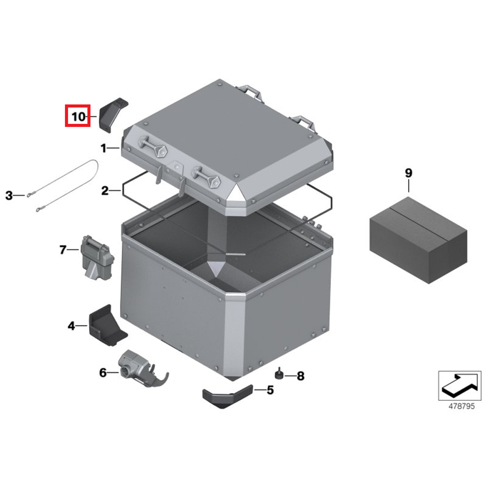 OE Motorrad Osłona górna kufra aluminiowego 71607694175