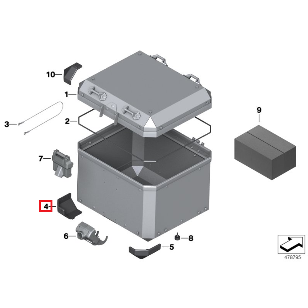 OE Motorrad Osłona dolna kufra aluminiowego lewa 71607694177