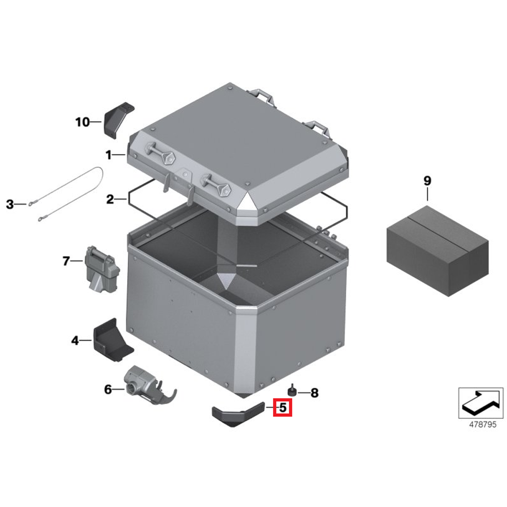 OE Motorrad Osłona dolna kufra aluminiowego prawa 71607694178