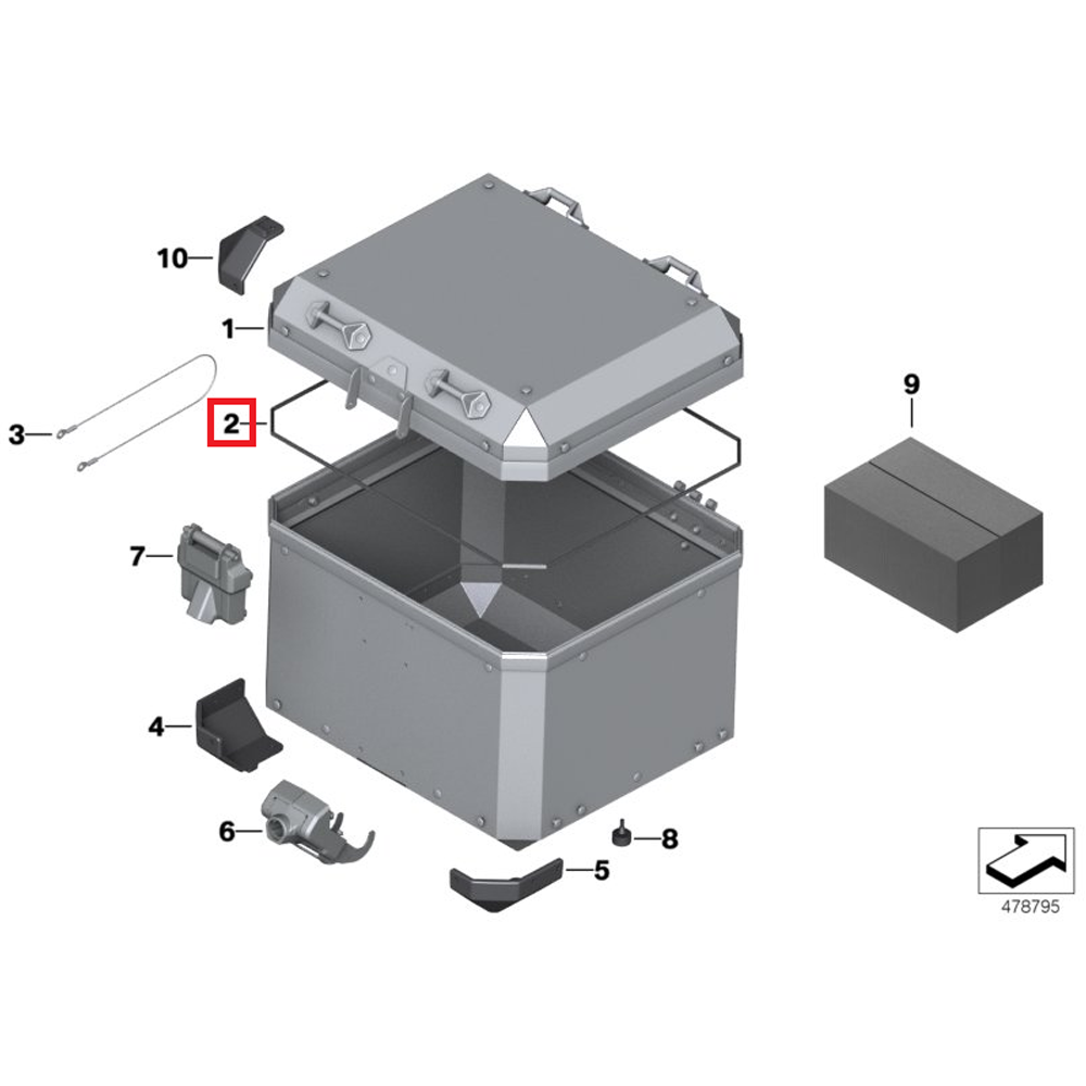 OE Motorrad Uszczelka pokrywy kufra 71607712838