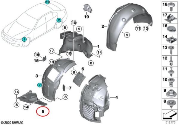 BMW F32 F33 F36 LEWA OSŁONA NADKOLE TRÓJKĄT M-PAKIET - obrazek 2