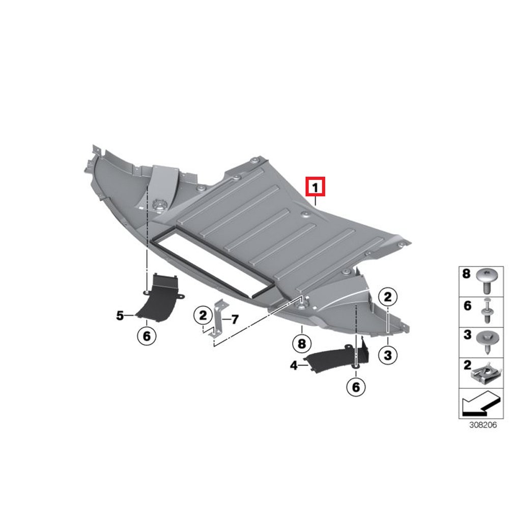 OE BMW M5 F10 / M6 F06 F12 F13 Przednia dolna osłona silnika 51758049956 - obrazek 2