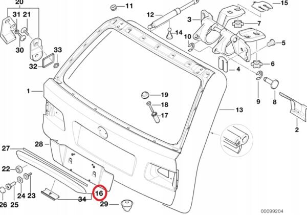 OE BMW E39 Touring Listwa oświetlenia klapy - obrazek 3