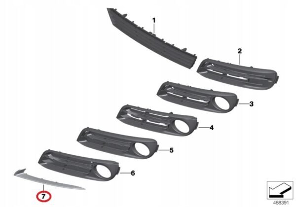 OE BMW F10 F11 LIFT Listwa ozdobna zderzaka lewa - obrazek 4