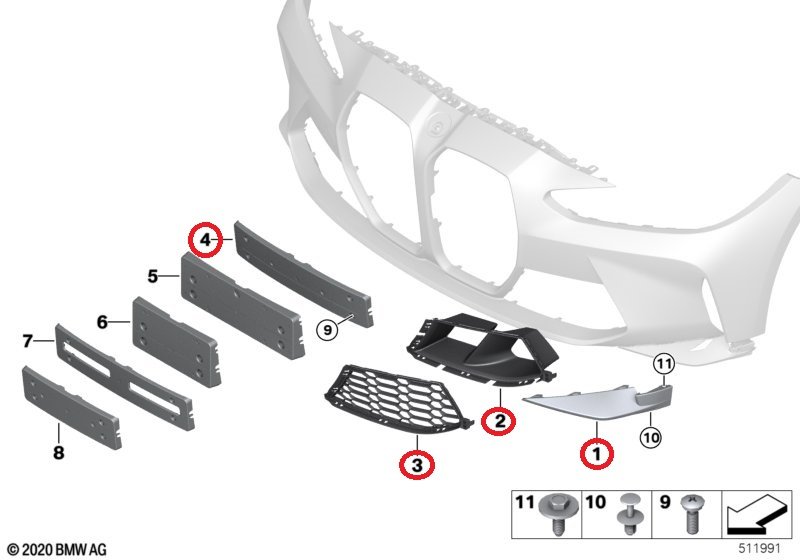 OE BMW G80 G81 M3 G82 G83 M4 Kpl. PRZÓD MASKA ZDERZAK LAMPY LASER CHŁODNICE - obrazek 5