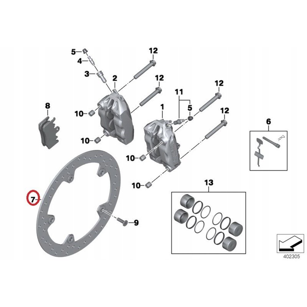 OE BMW Motorrad K50 K51 K81 Tarcza hamulcowa przód przednia 34118526566 - obrazek 2