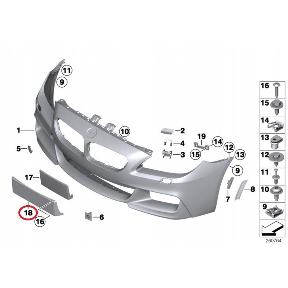 OE BMW F06 F12 Listwa tablicy rejestracyjnej - obrazek 3