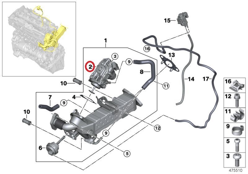 OE BMW F10 F20 F30 Zawór AGR EGR B37 B47 11718594492 - obrazek 2